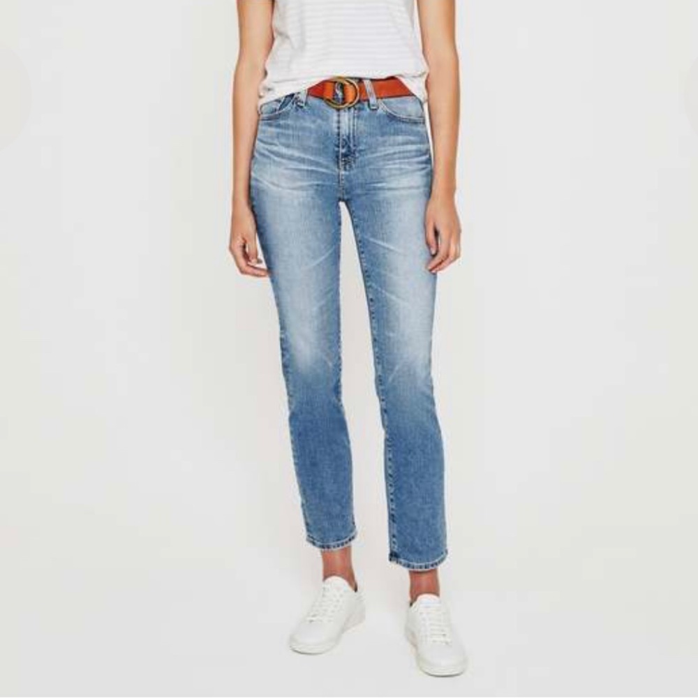 ADRIANO GOLDSCHMIED AG-ED SAIGE HIGH-RISE STRAIGHT JEANS BLUE WOMEN'S 29